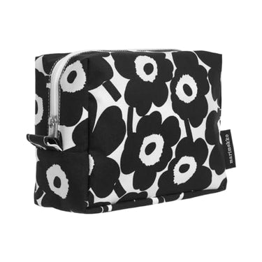 MARIMEKKO Tiise Mini Unikko Kosmetiktasche aus Frottee, Baumwolle, Schwarz – Kosmetiktasche mit Blumenmuster für Ihre Reiseutensilien, 17,8 x 10,2 x 7,6 cm im Sale